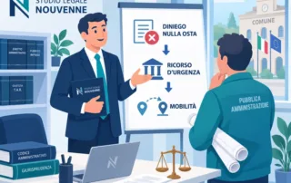 Dipendente comunale assistito da un legale nel ricorso contro il diniego del nulla osta alla mobilità.