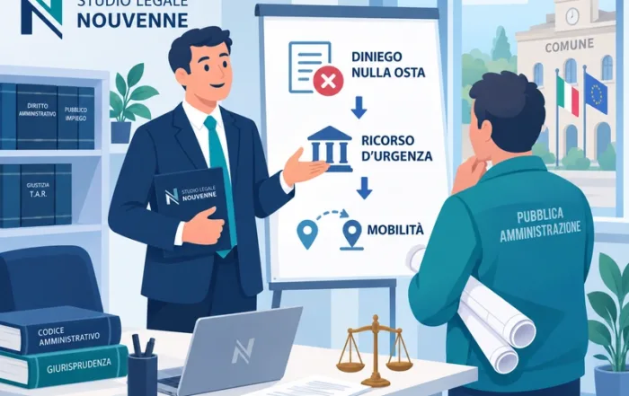 Dipendente comunale assistito da un legale nel ricorso contro il diniego del nulla osta alla mobilità.