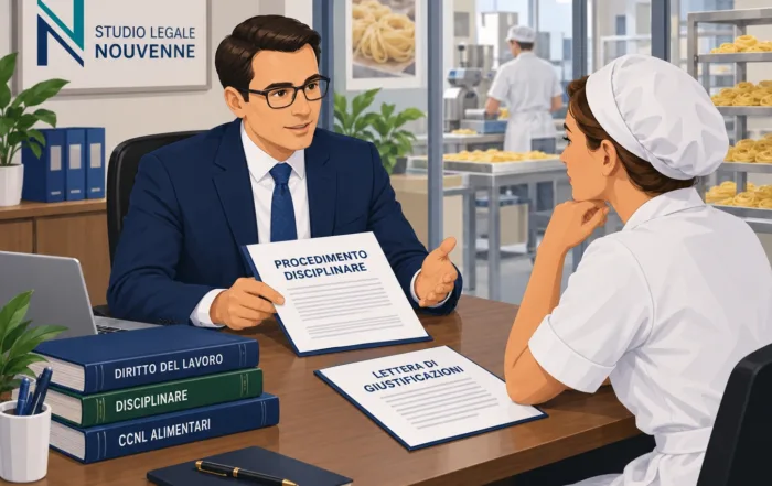 Assistenza legale per contestazione disciplinare e lettera di giustificazioni nel settore alimentare
